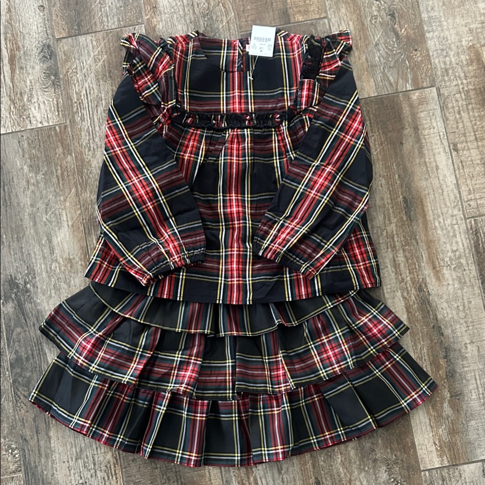 Crewcuts Red and Black Plaid Kids Matching Set